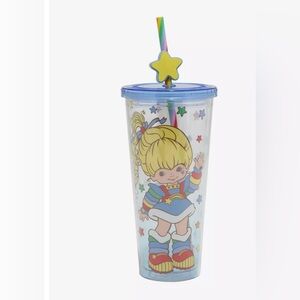 Rainbow Brite Stars Travel Cup Tumbler with Straw Topper Charm